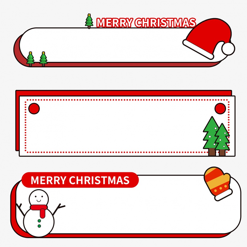 圣诞节喜庆红色标题框边框