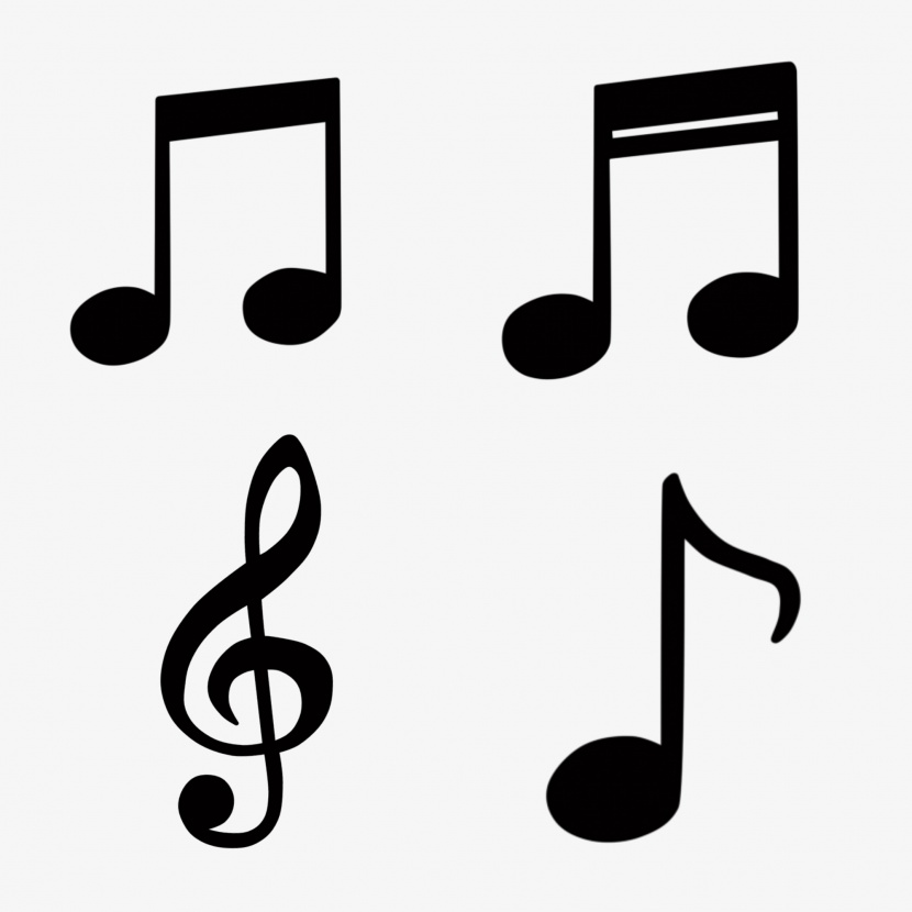 音乐音符黑白简约图标符号元素