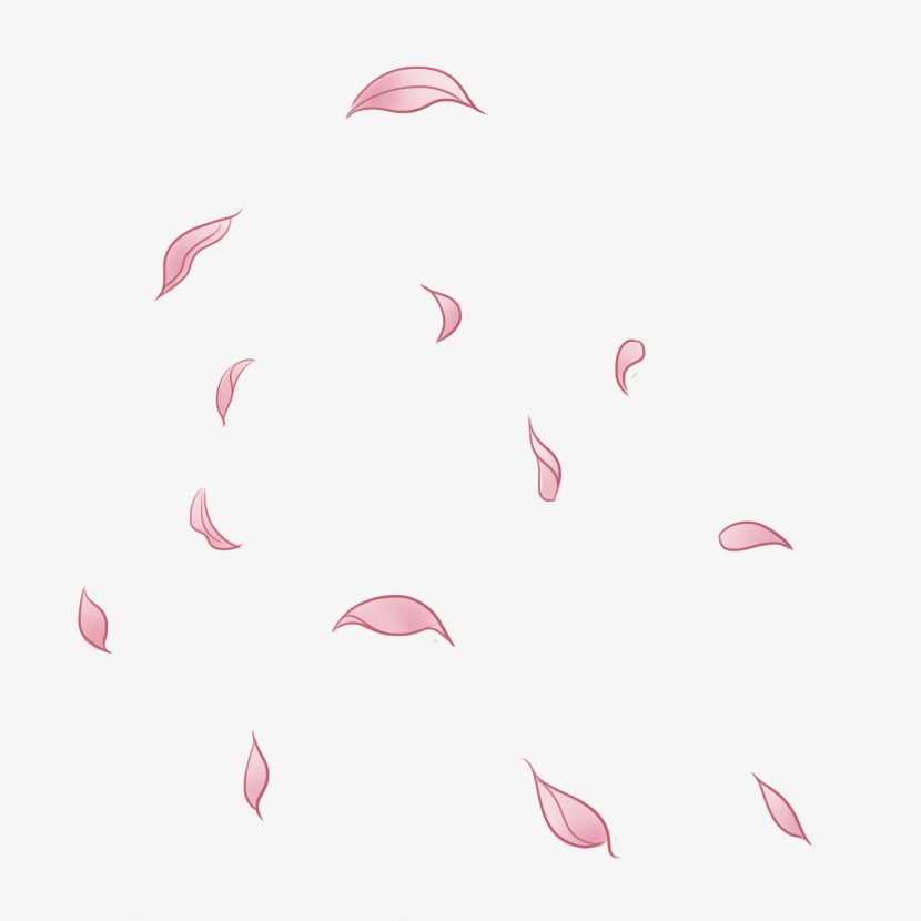 手绘粉色花瓣卡通素材