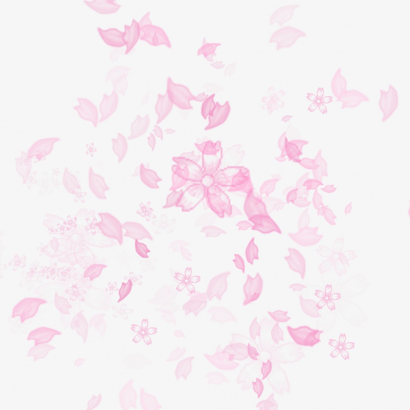 粉色漂浮樱花花瓣元素