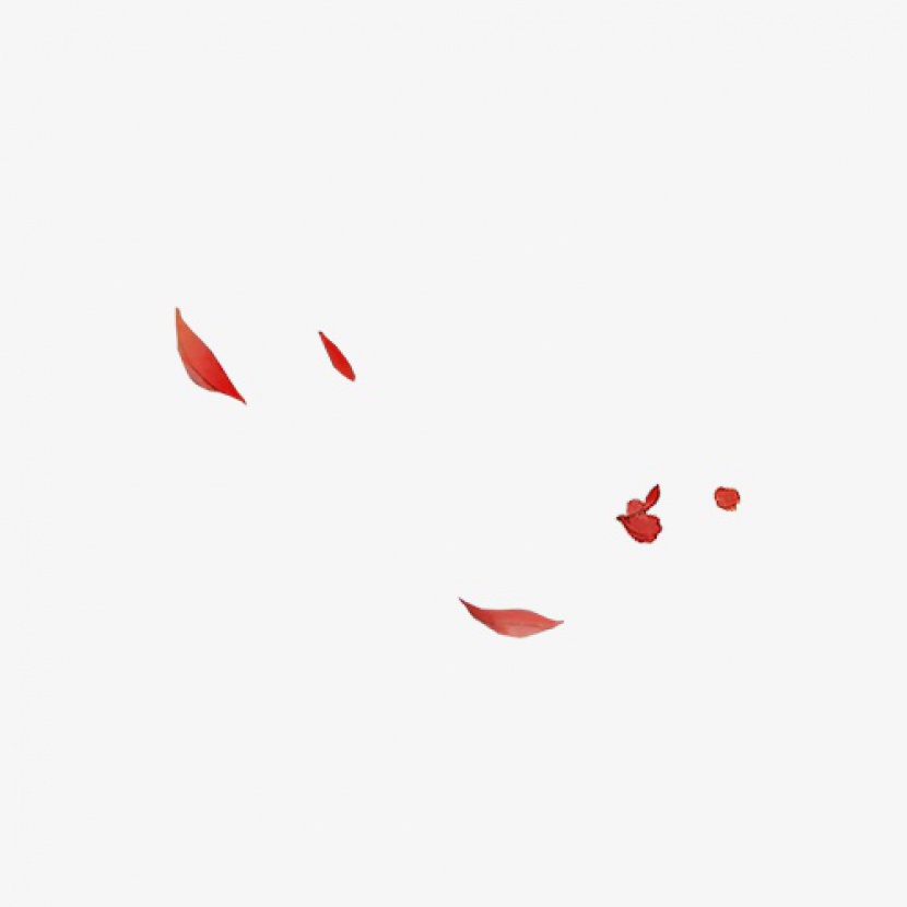 唯美手绘中国风红色飞舞的花瓣