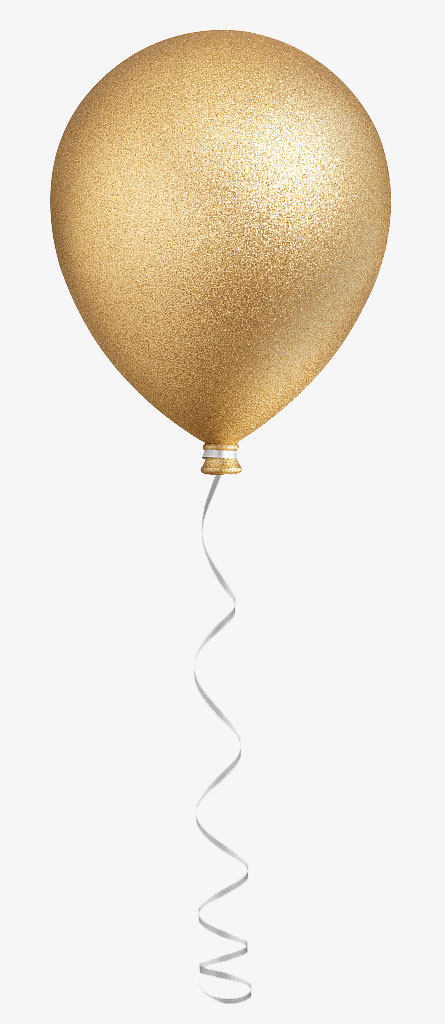 金色带线的金气球