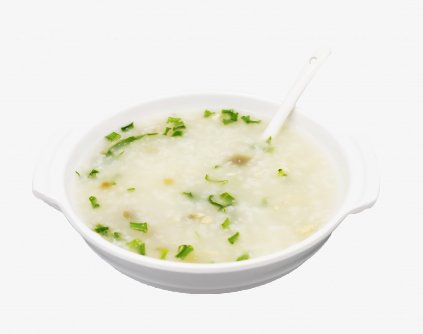 白色碗装大米粥