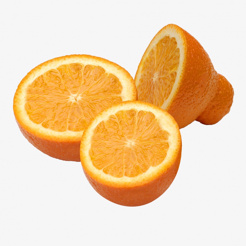 水果橙子对半切维生素