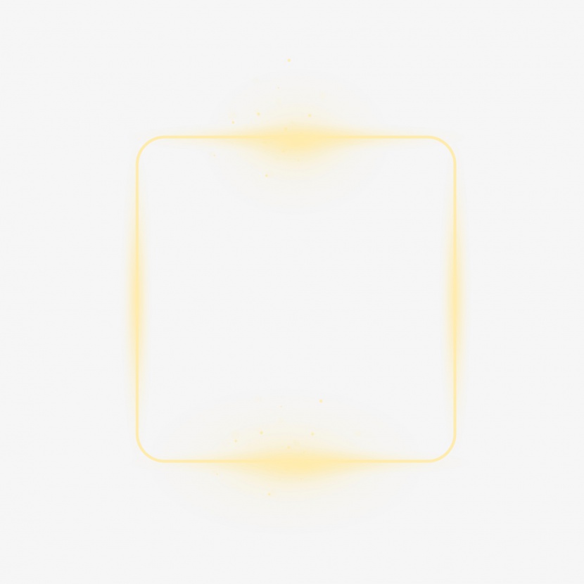 黄色唯美方形光效边框素材