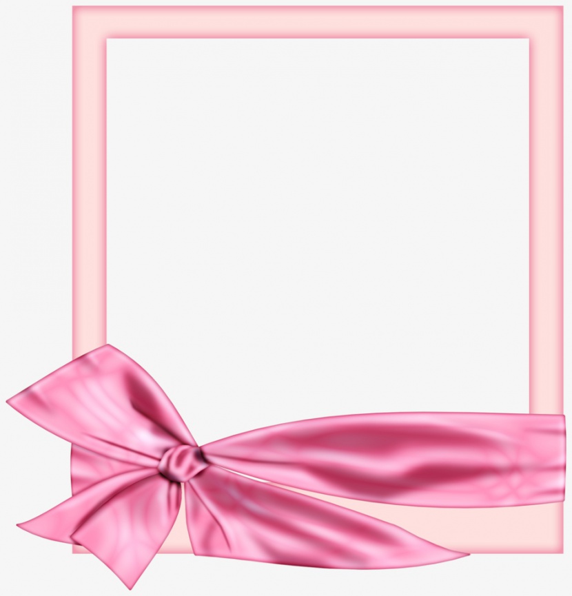 粉色蝴蝶结装饰的长方形边框