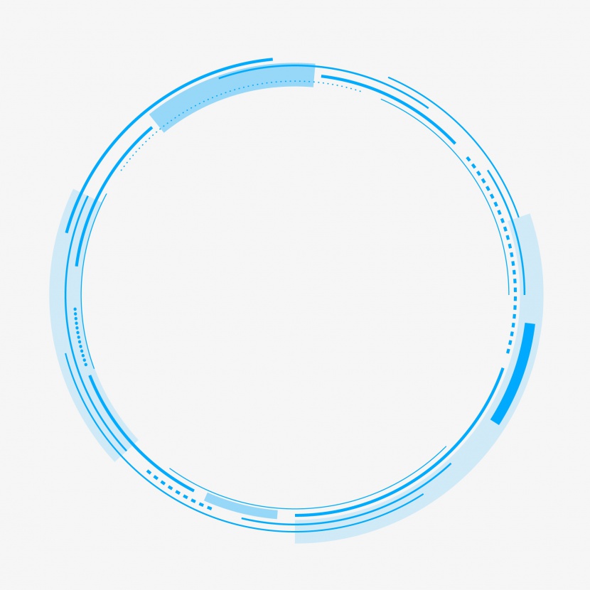 蓝色圆形科技装饰边框