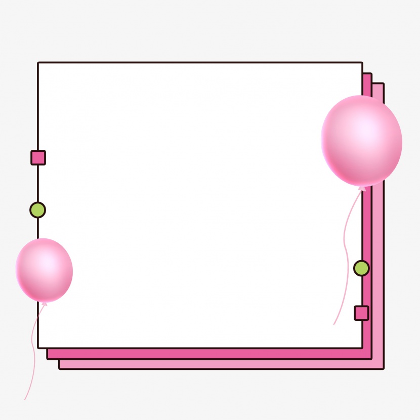 手绘卡通粉色气泡框边框