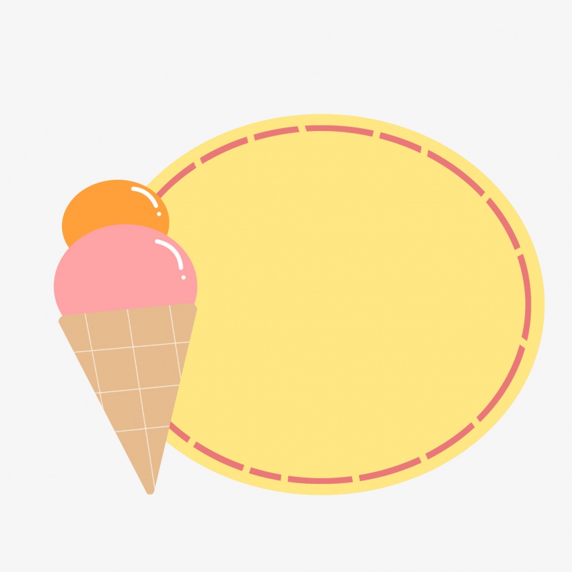 立夏卡通手绘冰淇淋边框