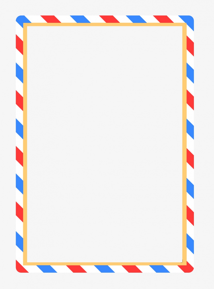 信封邮件风格卡通边框PNG素材