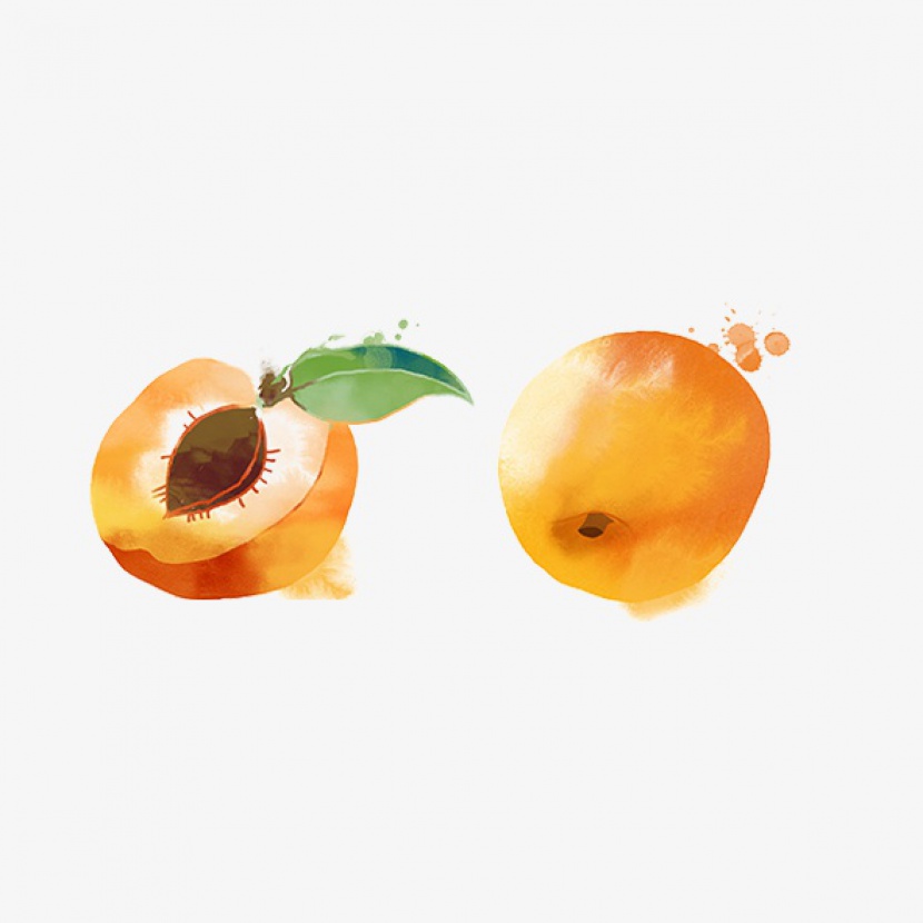 手绘水粉水果桃子