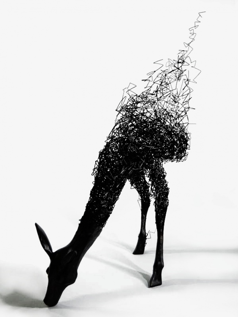黑白抽象艺术鹿