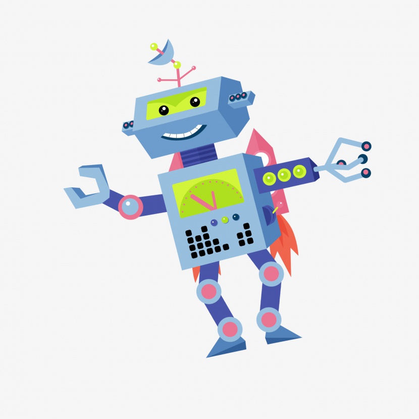 一个卡通可爱智能机器人