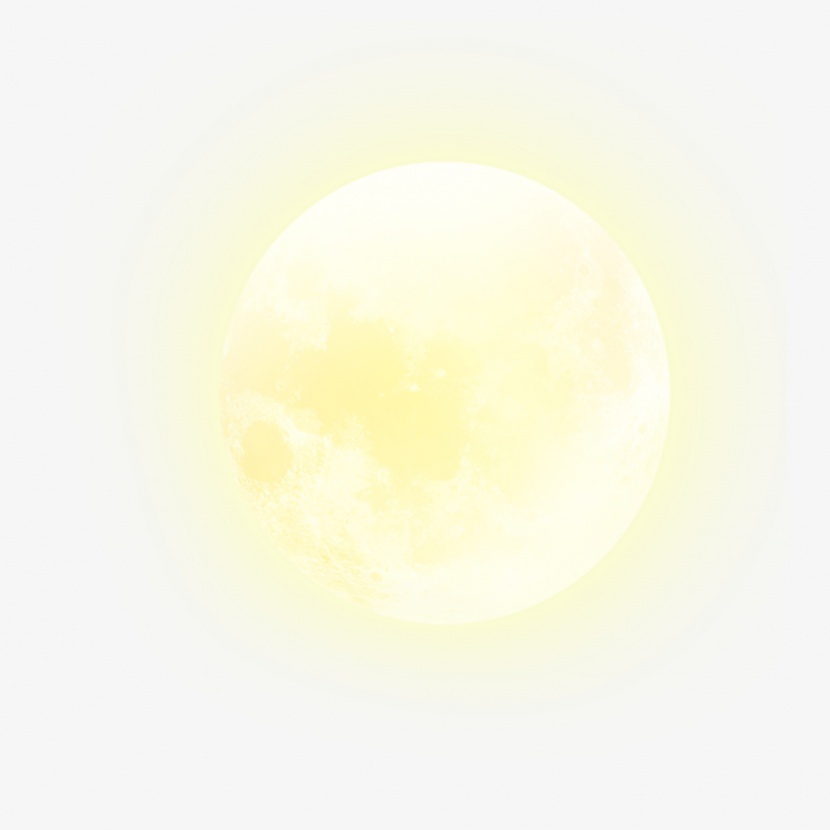 黄色发光中秋月亮