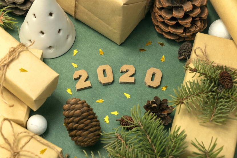 2020年圣诞跨年背景