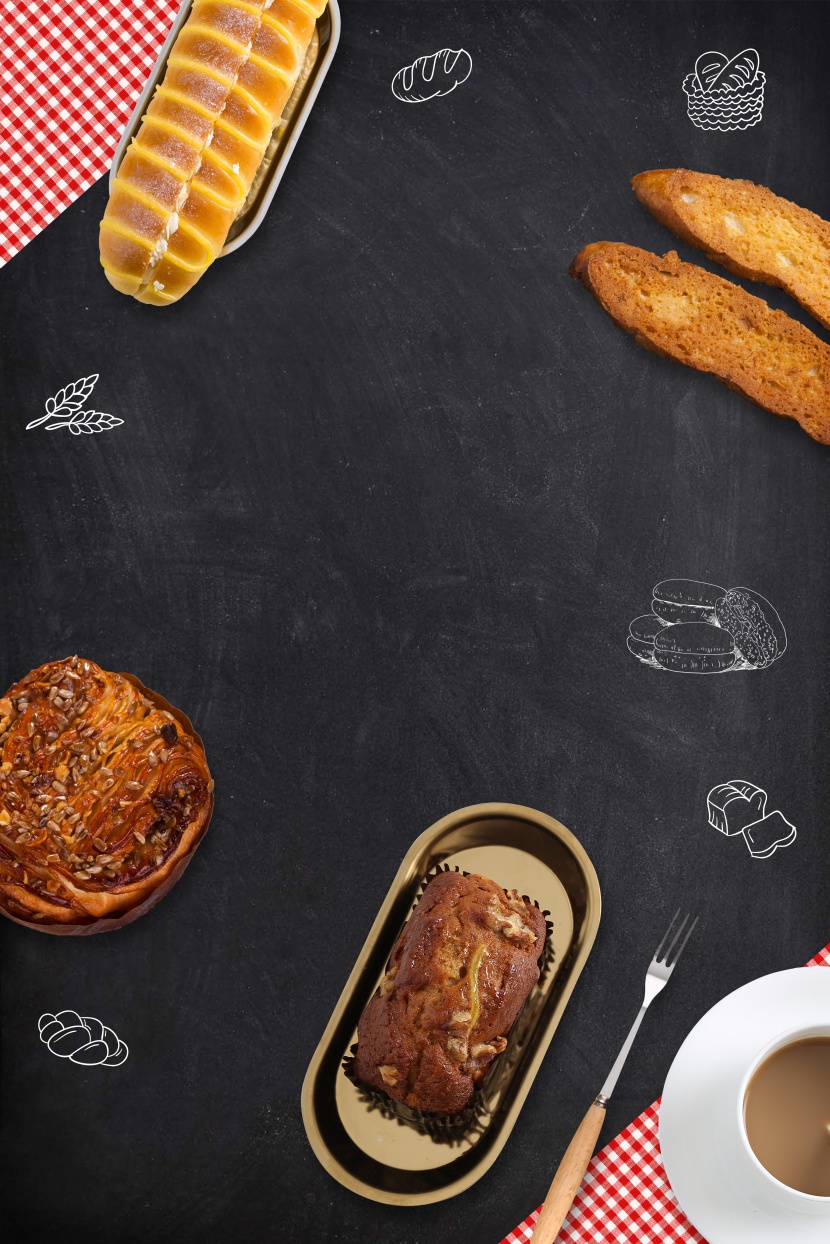 黑板风格烘焙面包蛋糕糕点美食海报