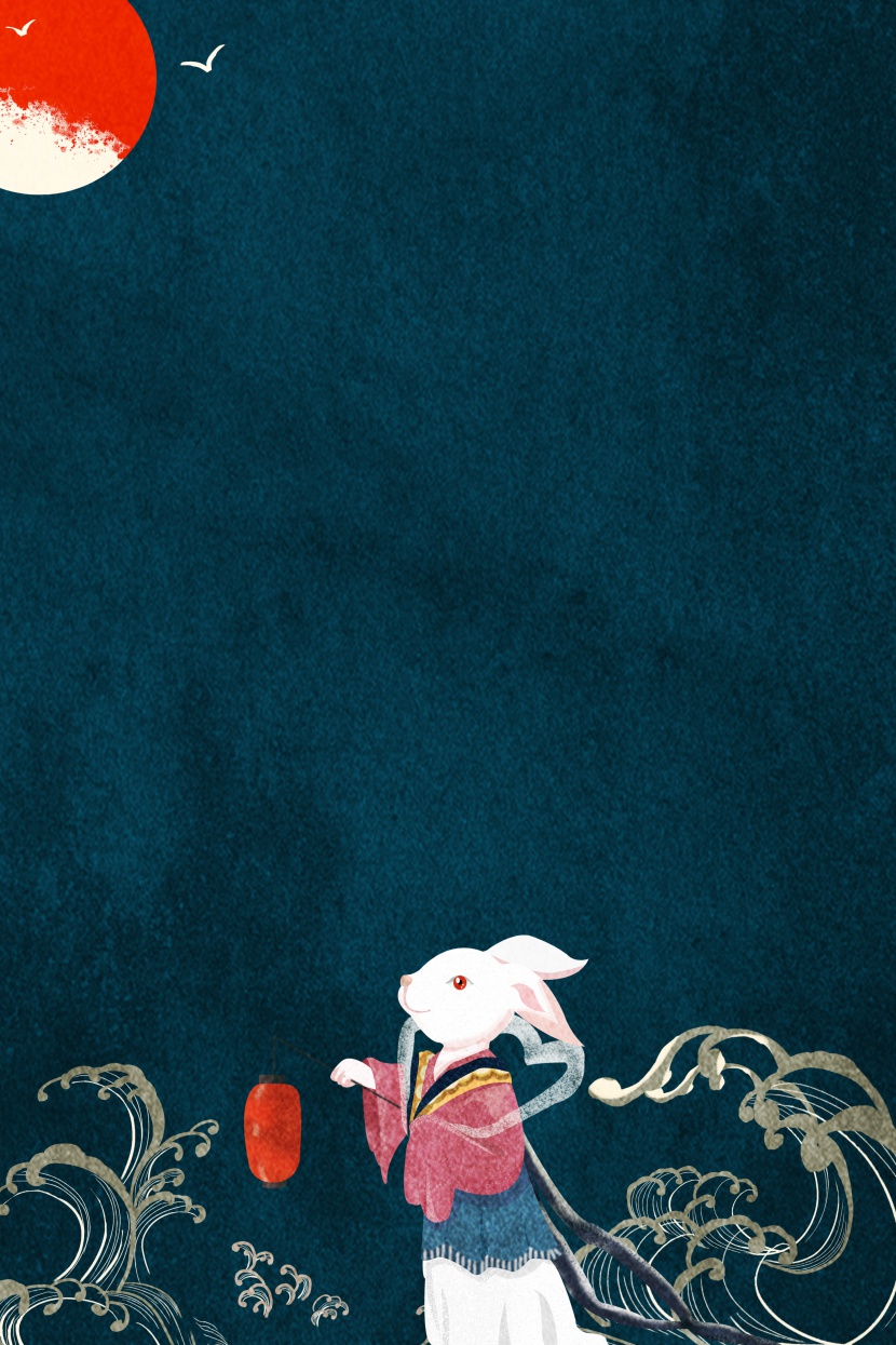 中秋卡通兔子背景免费下载中秋 月亮