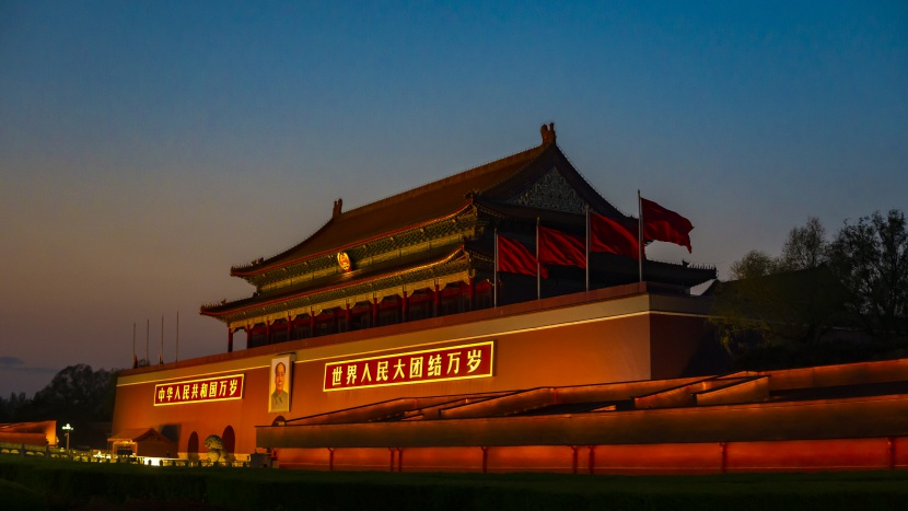 北京天安门城楼夜景图片