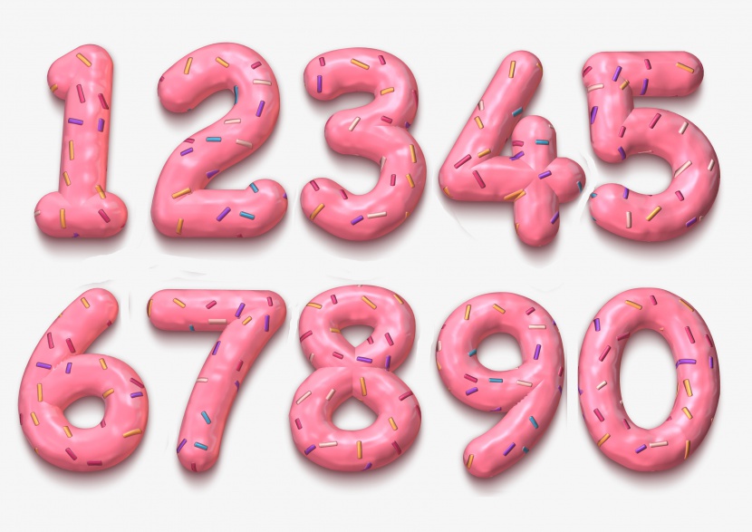 甜甜圈风格可爱数字
