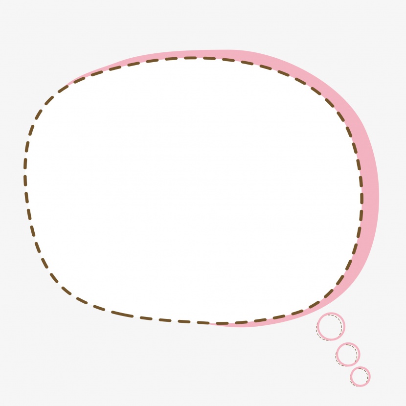 粉色卡通虚线边框对话框