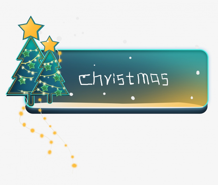 圣诞节圣诞夜圣诞树按钮文字框