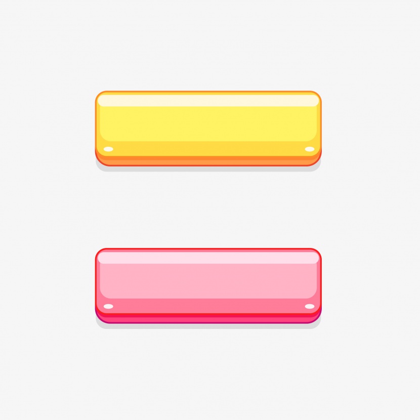 黄色粉色立体按钮标签