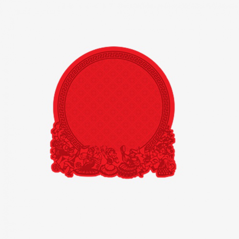 红色中国风装饰文字产品框