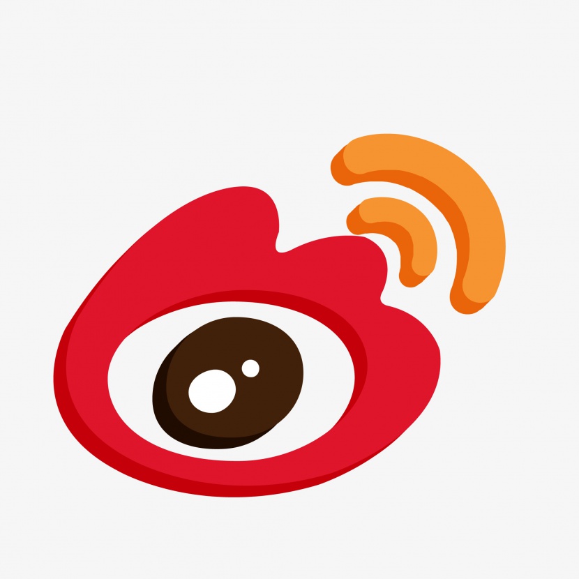 微博创意红色2.5D手机appLOGO图标