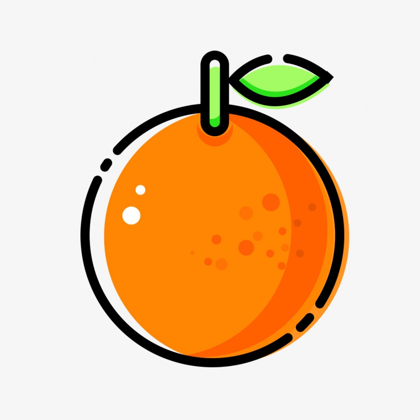 扁平化简约水果橙子