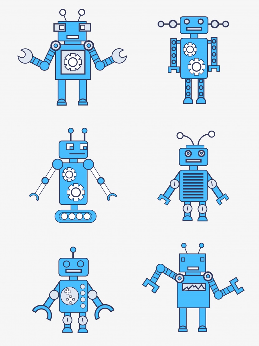 人工智能互联网类蓝色机器人图标