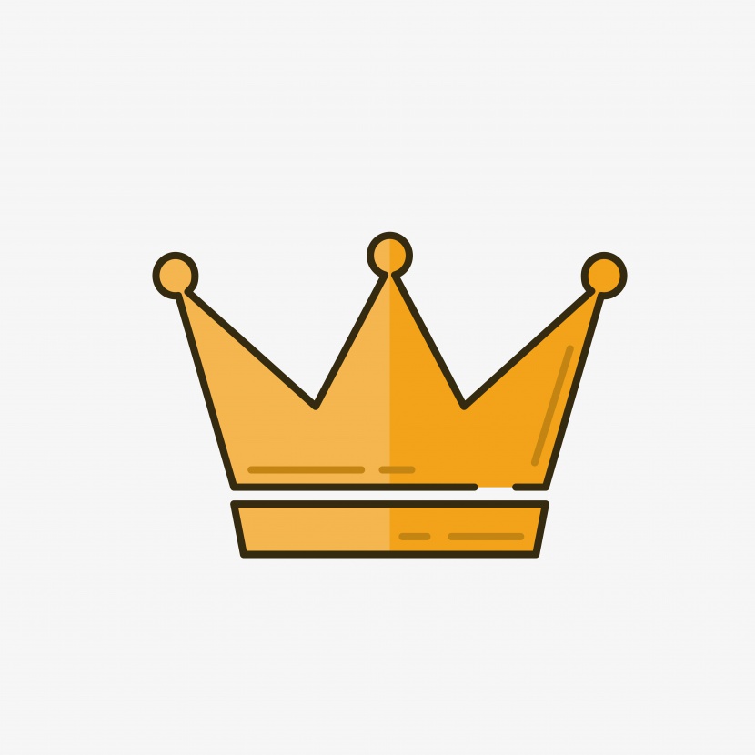 卡通王冠造型元素图标
