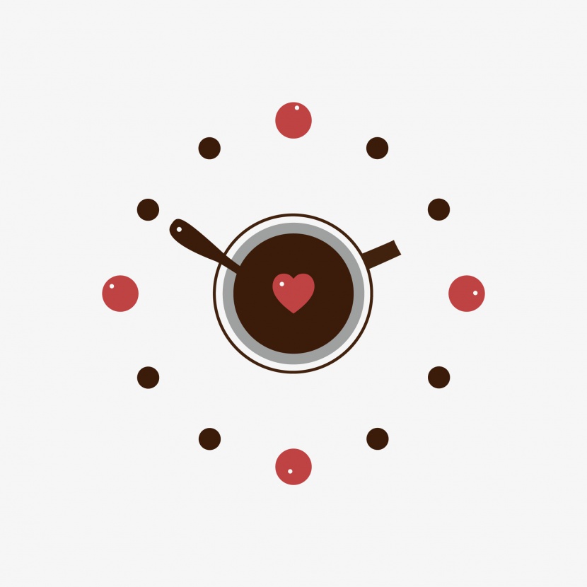 可爱清新时钟咖啡图标