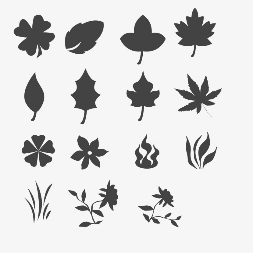 树叶图标绿色植物图标元素