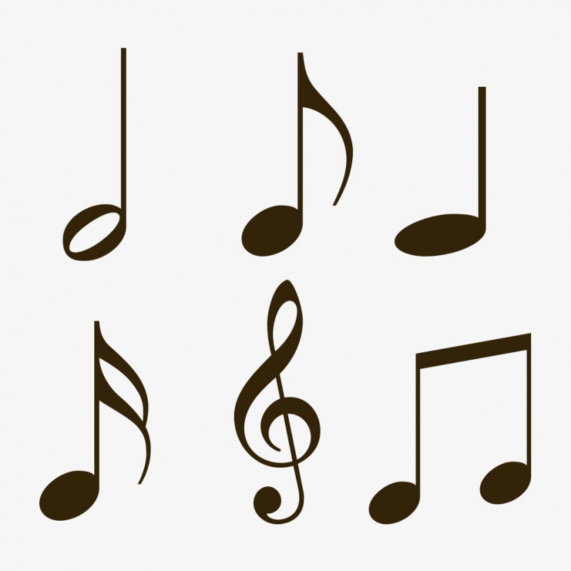 卡通音符形状音符集合音乐元素