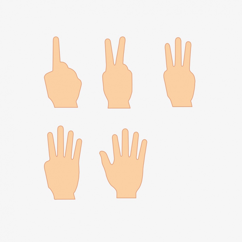 手势图标元素数字手势