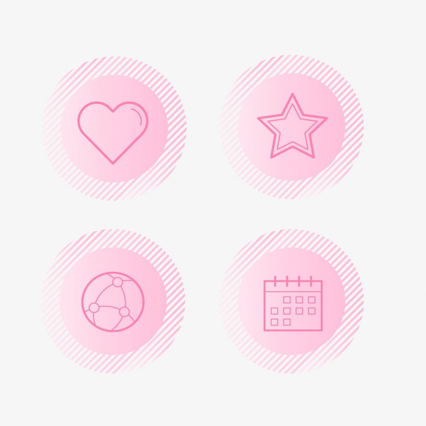 粉色用户交互图标合集