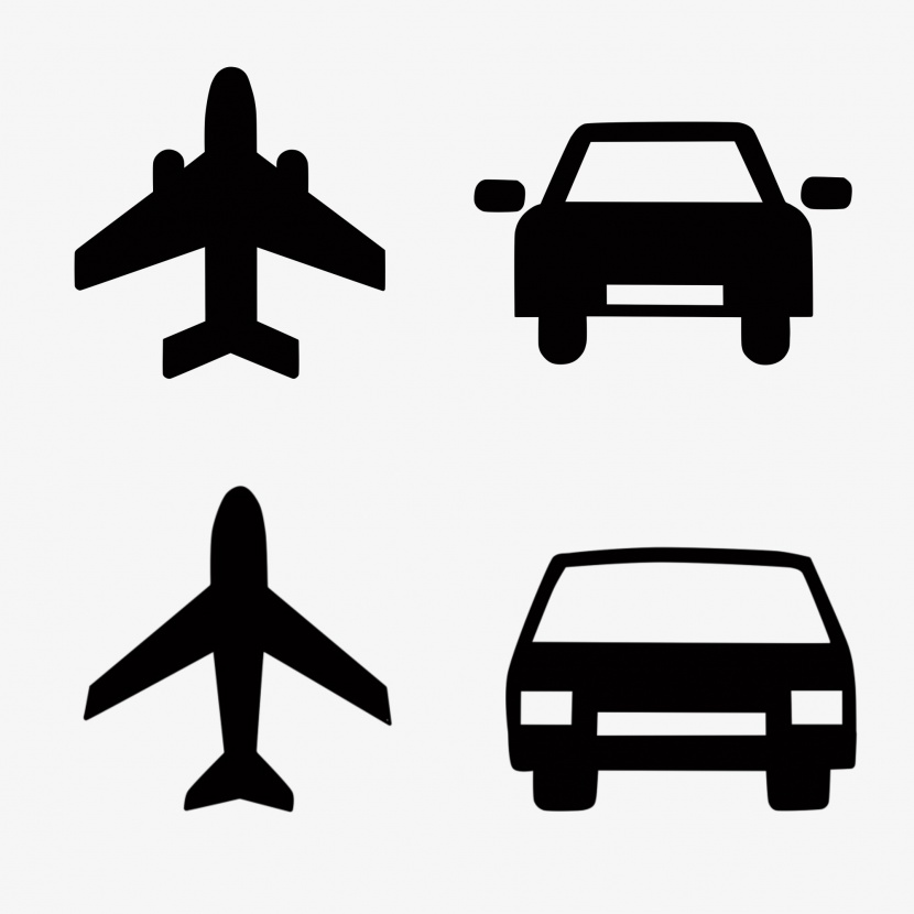 交通工具汽车飞机图标元素