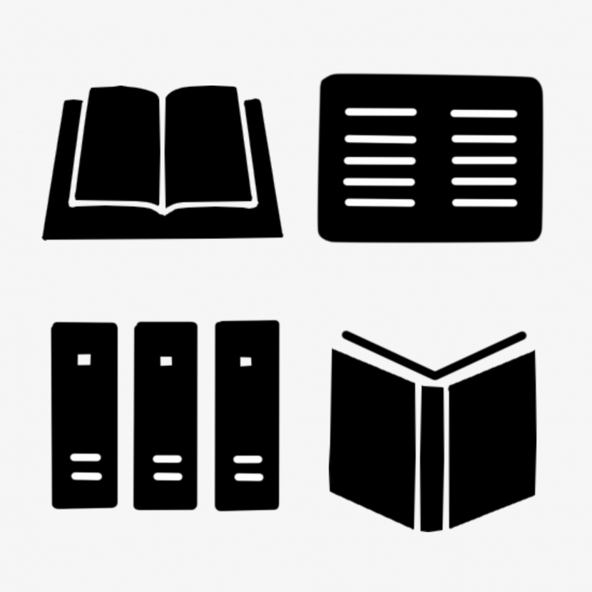 黑白简约图书书籍图标元素