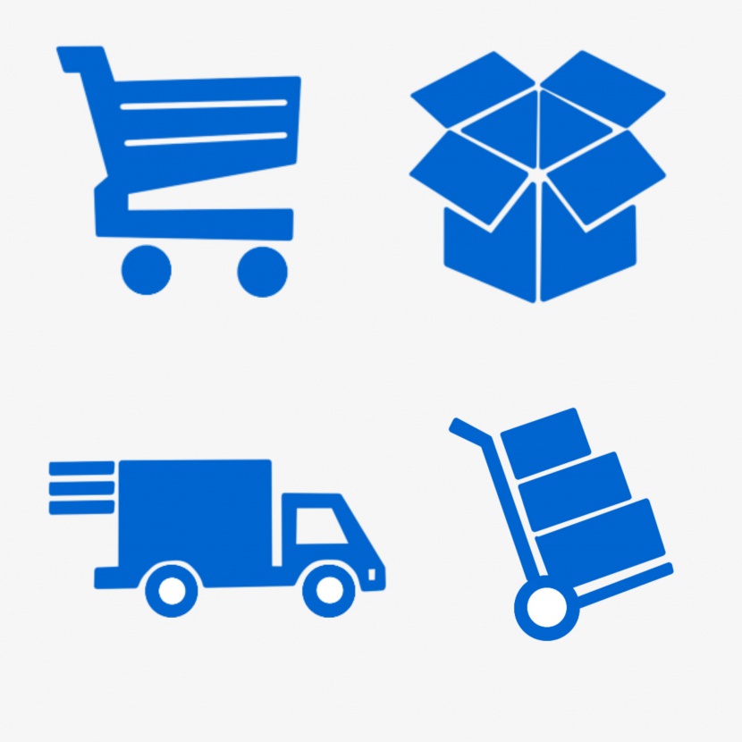 购物快递物流商务简约办公图标元素