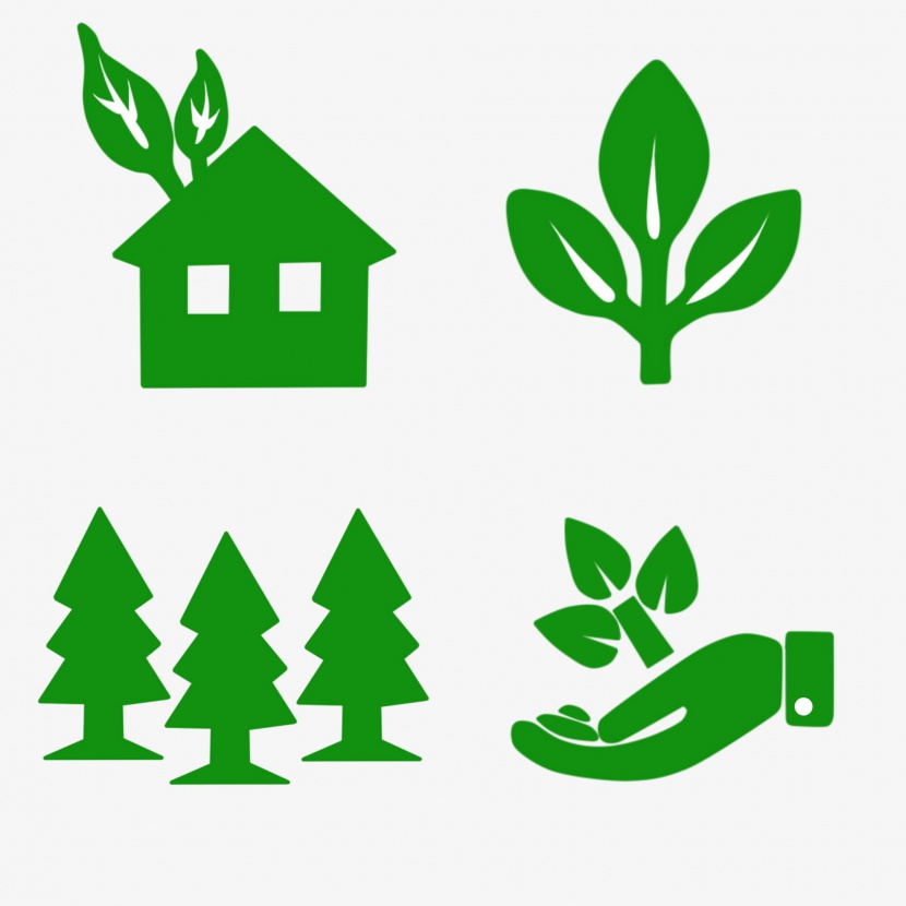 绿色环保简约图标图案元素