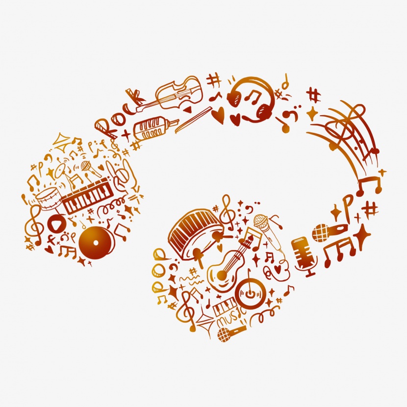 耳机音乐符号多元素