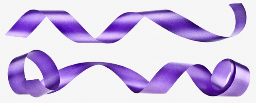 紫色漂浮立体丝带PNG