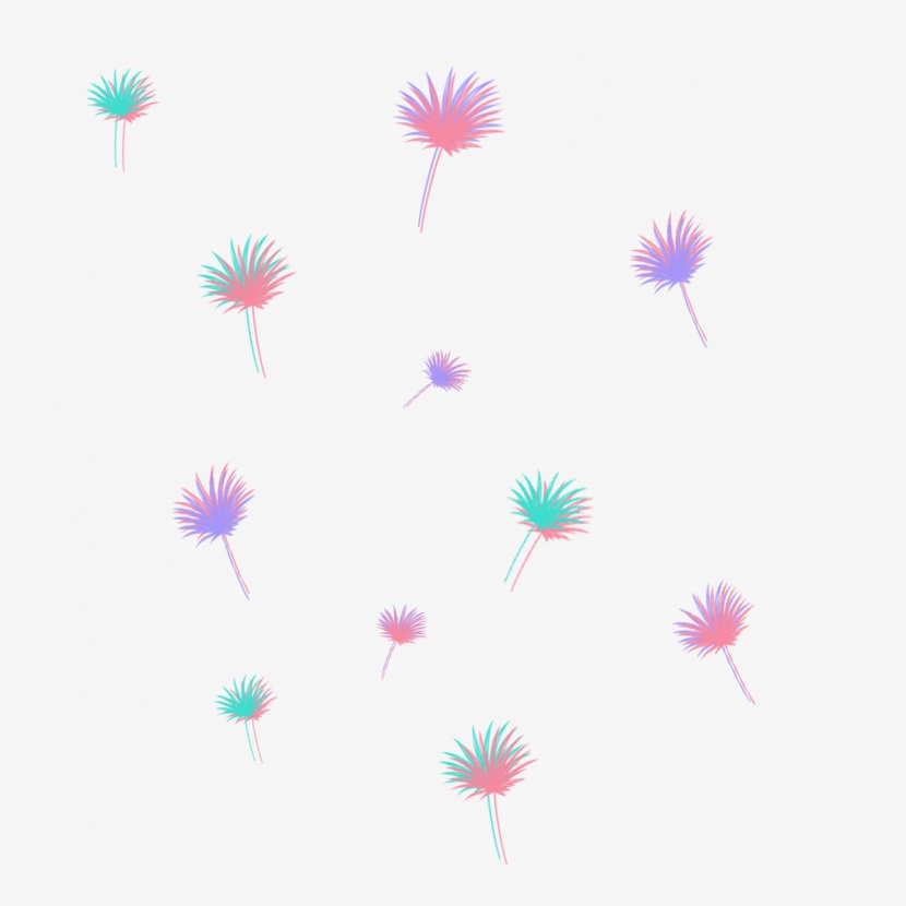 蒲公英花瓣叶子漂浮渐变简约颜色搭配