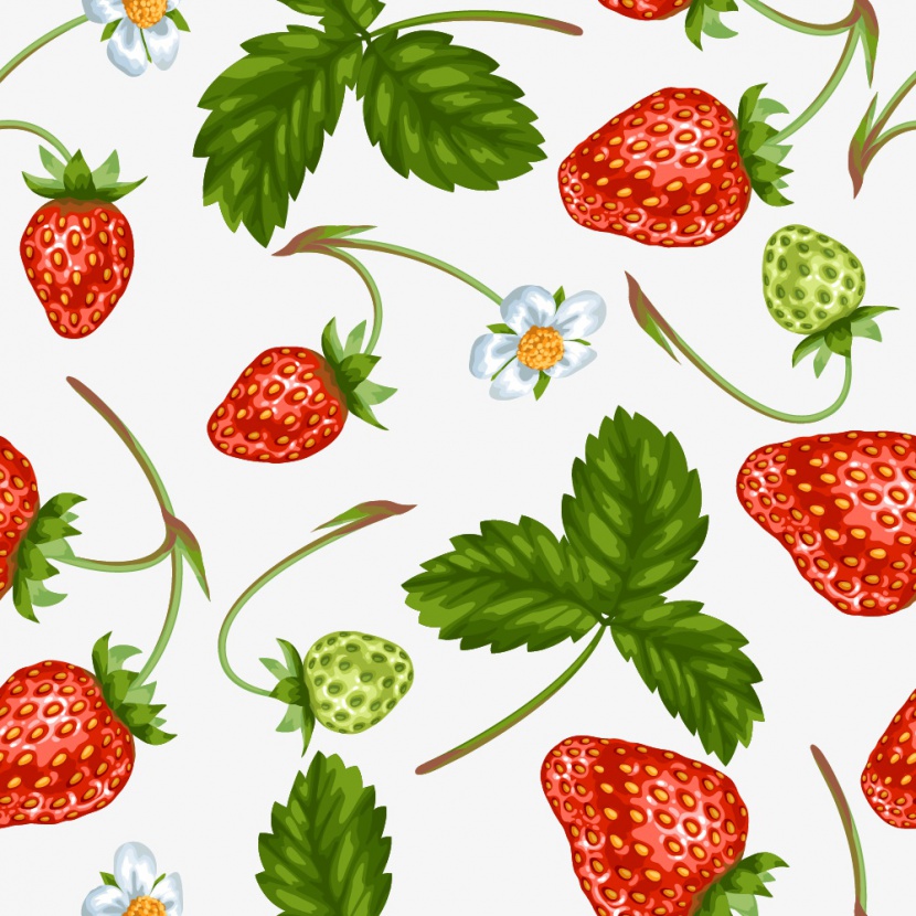 带花的草莓