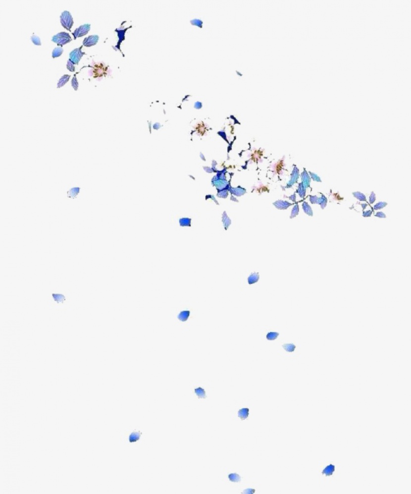 蓝色碎花瓣背景装饰