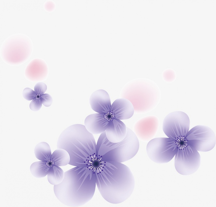 紫色创意花瓣飘落
