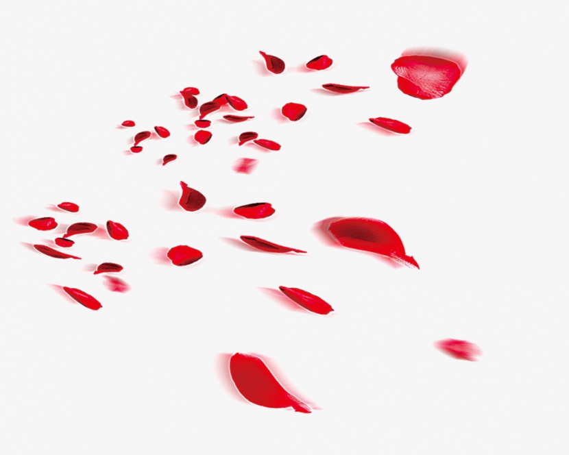 红色花瓣漂浮元素