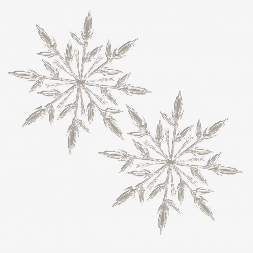 八角雪花透明冰晶体素材