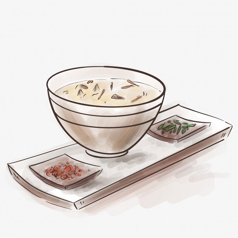 水墨中式早餐粥