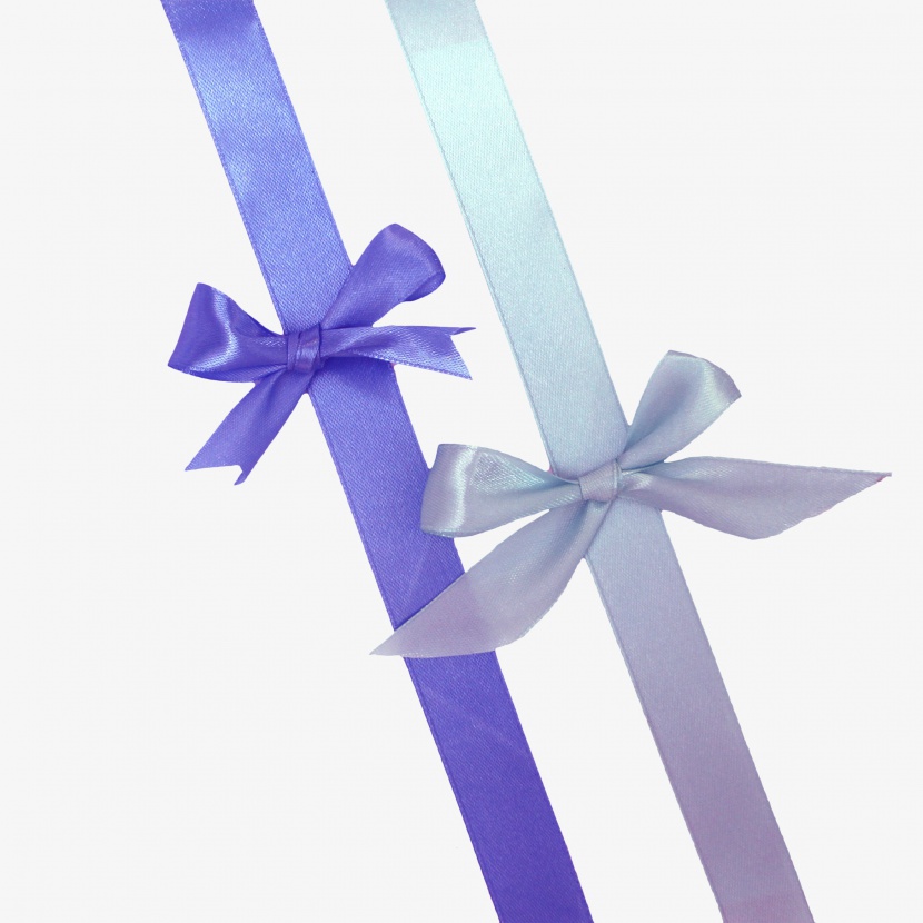 蓝色紫色丝带缎带实物免抠png素材